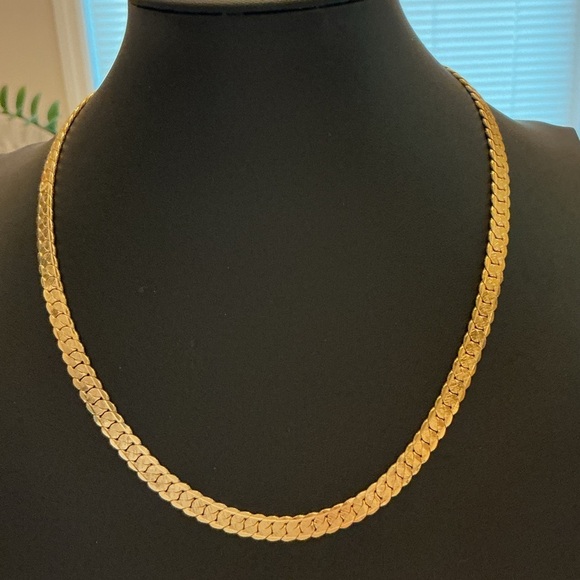 Herringbone Gold Tone Necklace, Bracelet and Earrings Set - Picture 2 of 7